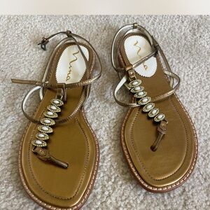 Nina gold jeweled sandals